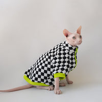 Trendy Brand Black And White Plaid Cotton-padded Coat