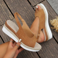 Sandals Plus Size Hemp Rope Cross Wedge Casual Sandals Women's Shoes