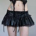 Women's Lace Up Slimming Pleated Skirt Short