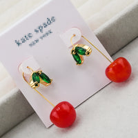 Cherry-shaped Earrings With High-end Zirconia Stud Earrings