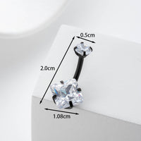 Stainless Steel Body Piercing Jewelry Inner Teeth Zircon Belly Nail Belly Button Ring