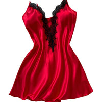 Lace-trimmed Womens Lightweight Springsummer Loungewear Nightdress