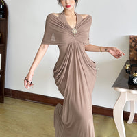 Strapless Mesh-Panel Bodycon Sheath Dress