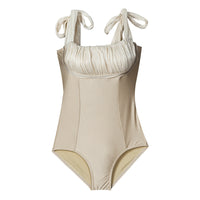 Summer Beach Bow Strap Triangle One Piece Swimsuit