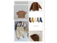 Boys' And Girls' Round Neck Bottomed Loose Basic Short Sleeves