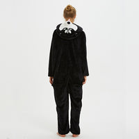 Black Husky High-end One-piece Pajamas For Men And Women