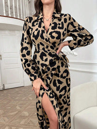 New Satin Leopard-print Dress