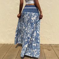 Womens Casual Bohemian-style Printed Skirt