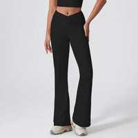 Women's High-Waist Slightly Flared Quick-Drying Casual Sports Trousers