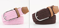 Women's Canvas Belt Student Pants Casual Stretch Braided Needle Buckle