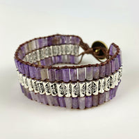 Retro Amethyst Cylindrical Braided Bracelet From Europe And The US