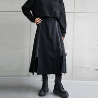 Womens Mid-Length Asymmetrical A-Line Skirt