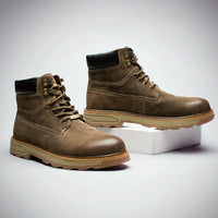 Men's Warm Snow Boots Men's Mid-cut Leather Tooling Boots Men's Trend