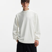 Double-sided Fleece Half Turtleneck Dralon Long-sleeved T-shirt For Autumn And Winter Warmth
