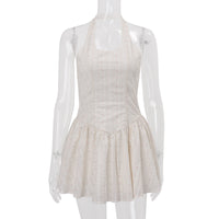 French-style Pure And Seductive Floral Halter Dress For Women