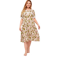 Ladies' Homewear Stitching Elastic Printing Nightdress