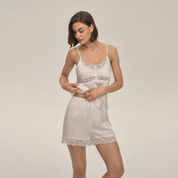 Womens Two-Piece Suspender Shorts Pajama Set Summer Loungewear Set