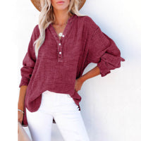 Women's Fashion Loose Casual Solid Color Pleated Sweater
