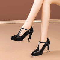 New Low-cut High Heels Women's Chunky Heel