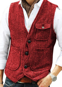Herringbone Men's Suit Vest Vest