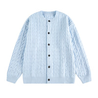 Twisted Solid Color Sweater Cardigan For Men And Women, American Style For Autumn And Winter