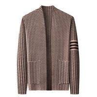 Knitted Cardigan Jacket Semi-scoop Neck Sweater