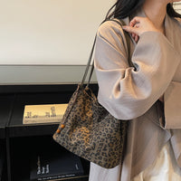 Suede-like Bead Pendant Bucket Bag