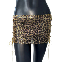 Miniskirt Metal Sequins Lace-up Skirt