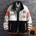 Fleece Lined Padded Warm Keeping Color Matching Top