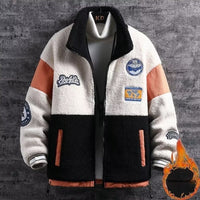 Fleece Lined Padded Warm Keeping Color Matching Top