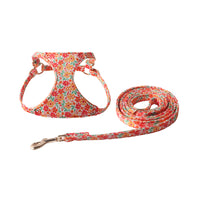 Super Beautiful Floral Series Pet Harness Suit With Hand Holding Rope