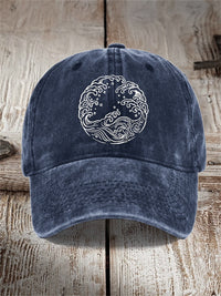 Washed Cotton Printed Hat Distressed Dad Cap Men Retro Baseball Cap Hot Soft Top Sun Hat