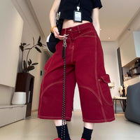 Loose-fit, High-street Style Workwear Denim Jeans With Visible Stitching