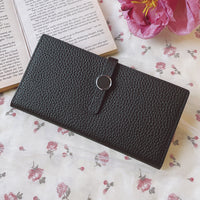 Genuine Leather Women Wallets Luxury Long Hasp Lychee Pattern Coin Purses