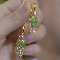 New Elegant Exquisite Gold French Ear Cuffs Versatile Diamond-Shaped Sparkling Earrings