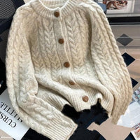 Retro Sweet Art Thickened Sweater Coat Loose Korean Style