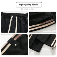 Mens Three-Stripe Sweatpants Spring American High-Street Style Joggers