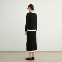 Early Spring Style Wool Sweater Women's Contrast Colors False-two-piece Bottoming Shirt