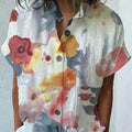 Casual Loose Floral Print Short Sleeve Shirt