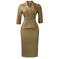 Women's Fashion Plus-Size Slim-Fit Suit Dress