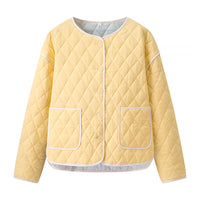 Casual Loose All-match Diamond Pattern Cotton-padded Coat