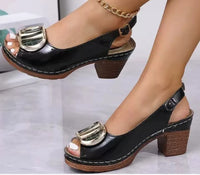 Plus Size Women's High Heel Peep Toe Sandals