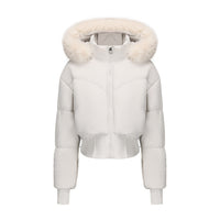 Women's Hooded Large Fur Collar Short Cotton Jacket