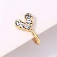 Simple And Cute Heart Piercing Heart-shaped False Nose Ring