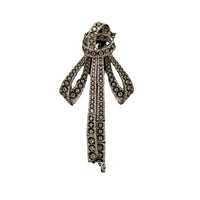 Exquisite And Versatile Heavy Industry Bow Inlaid Diamond Copper Wax Brooch