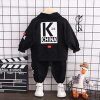 Fashion Letter Jacket Long Sleeve T-shirt Jeans Three-piece Set