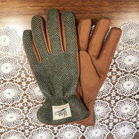Cold Protection In Winter Fleece-lined Warm Motorcycle Touch Screen Tweed Leather Gloves
