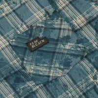 Distressed Tie-dyed Plaid Long-sleeved Shirt Men's Fashion Brand