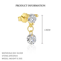 Silver Tassel Zircon Earrings For Women
