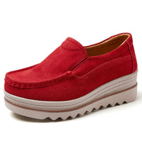 Thick-soled Flat Shoes Anti-slip Suede Height Increasing Shoes For Women